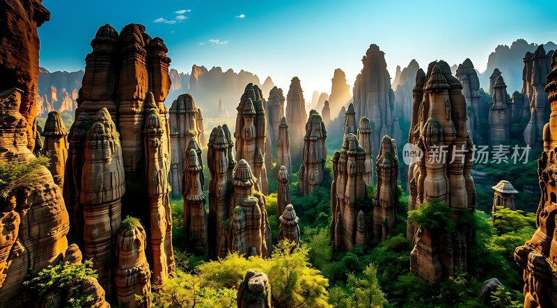 奇峰林立的自然美景