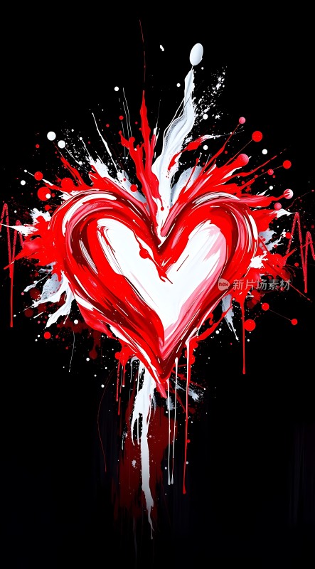 红色心形艺术画