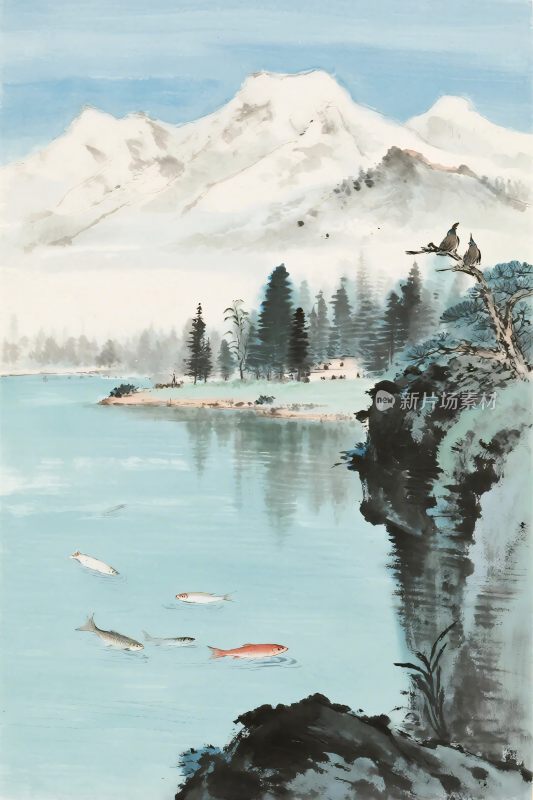 山水水墨风景画