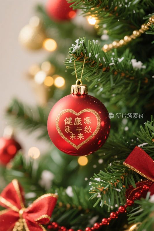 圣诞红色装饰球