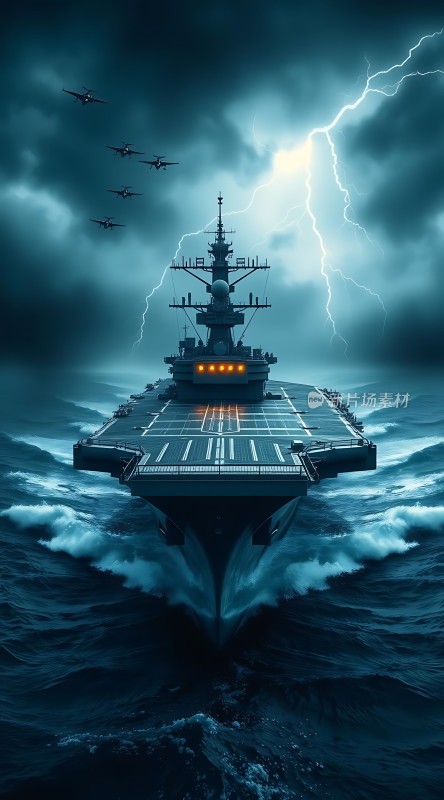风暴中的航母编队