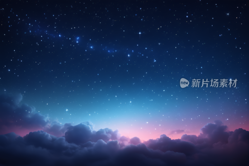 夜空有星星和云彩高清背景纹理图片