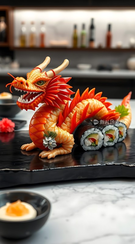 龙形寿司艺术创作
