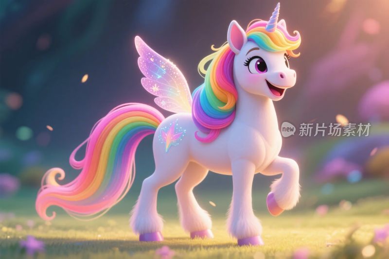 彩虹独角兽插画