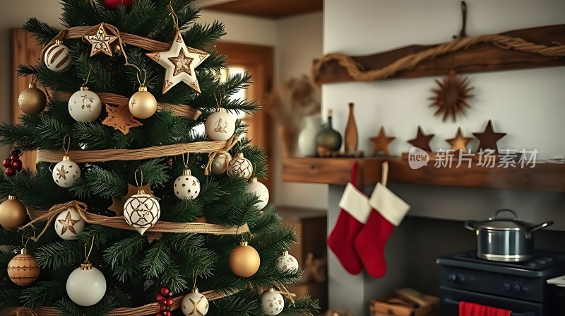 温馨圣诞树节日气氛浓厚