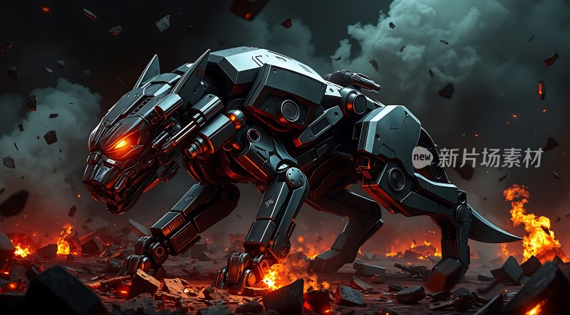 机械猛兽战火中前行