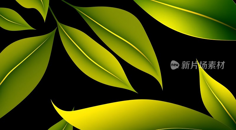 绿叶飘动自然之美