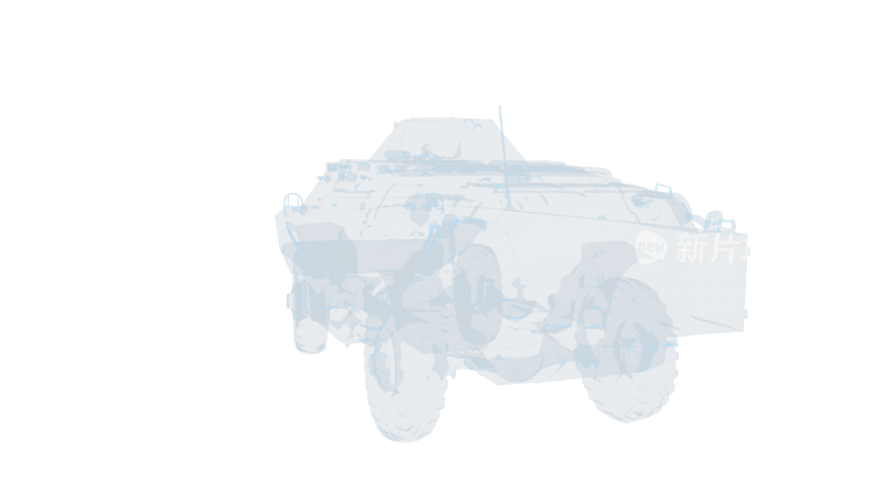 装甲坦克车 军事科幻透明网格线框军队部队