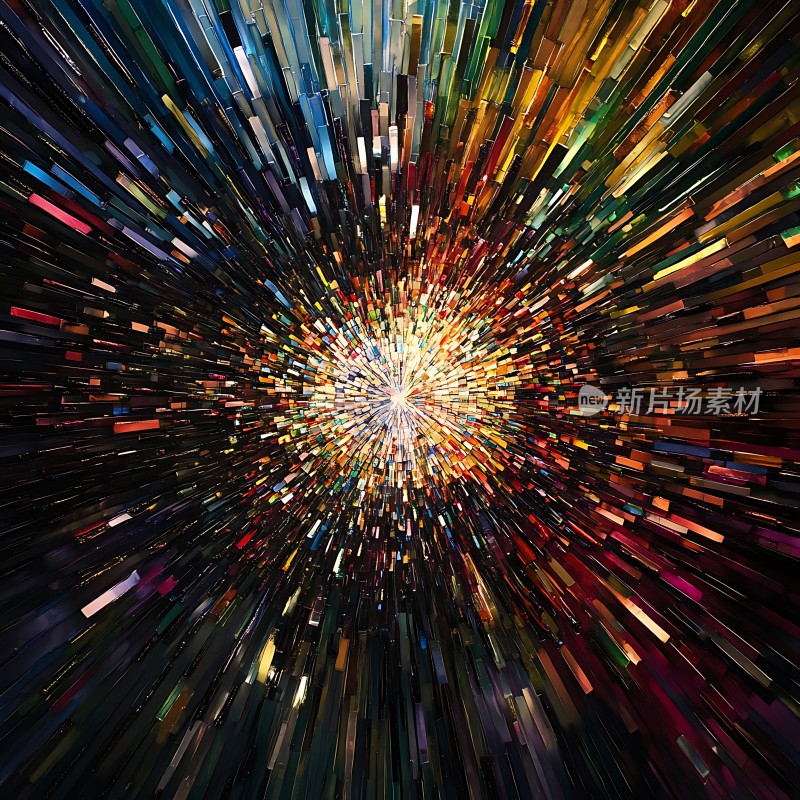 五彩斑斓的光芒汇聚成一道耀眼的光束象征着希望与未来