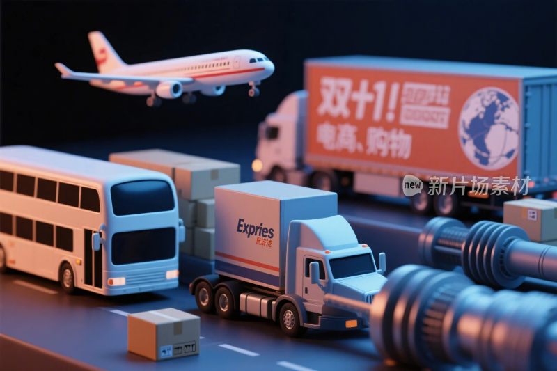 物流运输场景插画