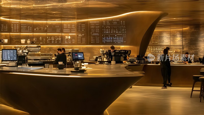 现代咖啡店温馨氛围