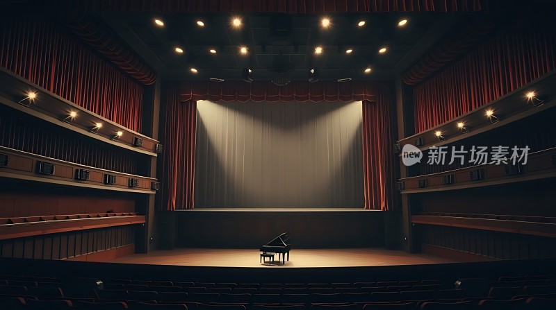 新片场素材舞台上的钢琴