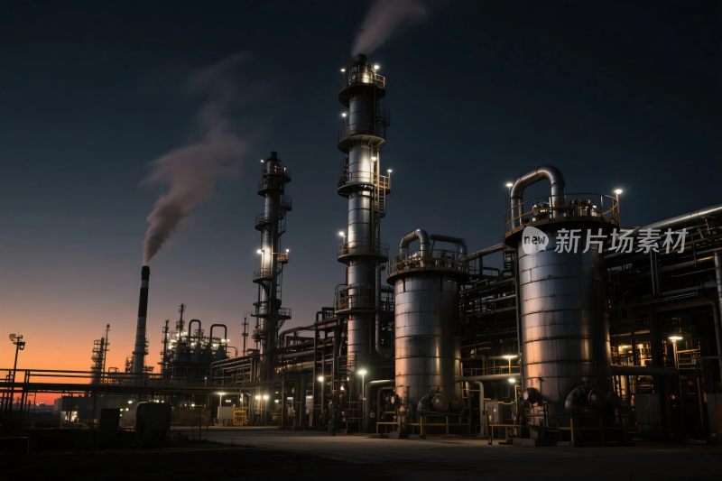 工业厂区夜景图片