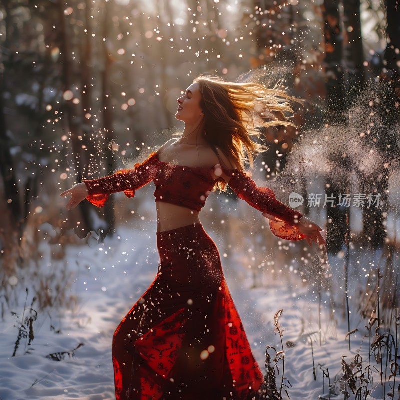 雪舞红裙
