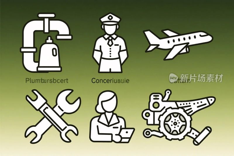 行业相关图标插画集合