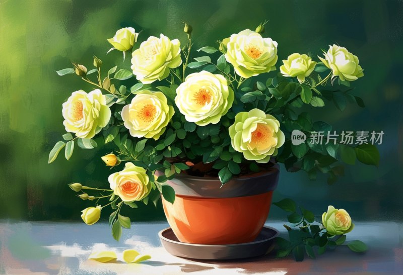 绿玫瑰盆栽艺术