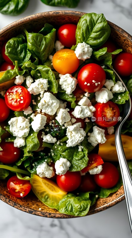 清新蔬菜沙拉色彩缤纷营养丰富