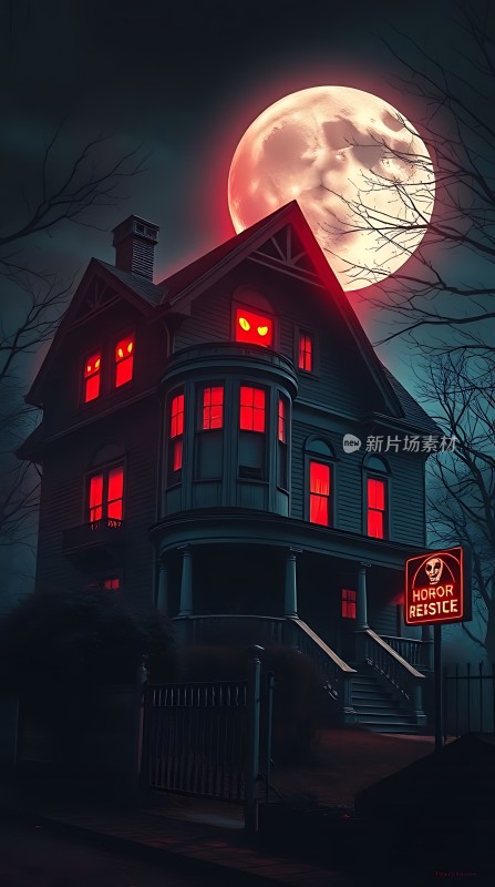 鬼影幢幢的红色月光下的神秘大宅
