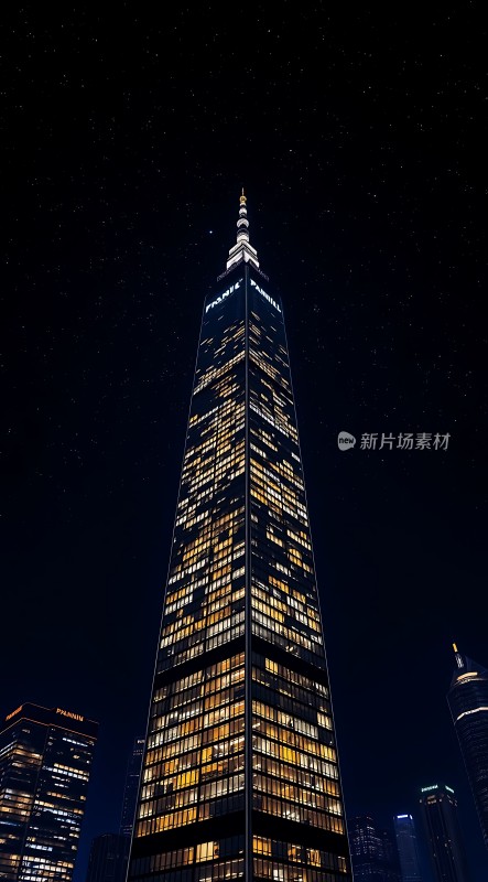 璀璨摩天大楼夜幕下的城市之光