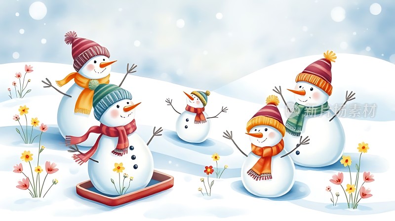 雪人乐园冬日里的欢乐时光