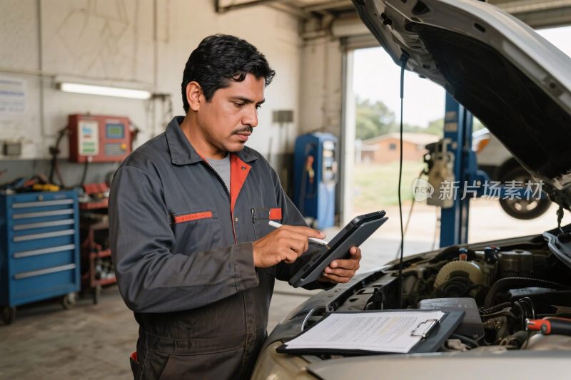 汽车维修场景工人操作设备