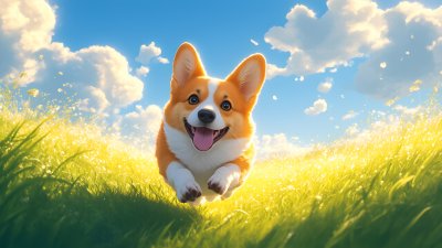 奔跑的柯基 柯基犬