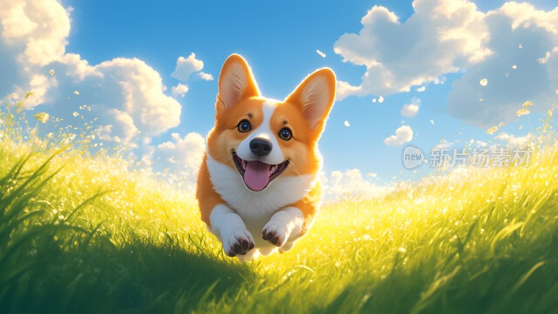 奔跑的柯基 柯基犬