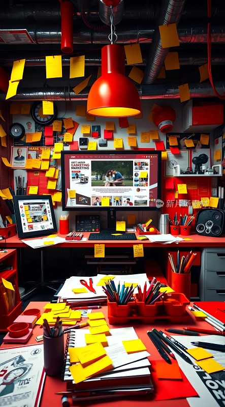 红色工作空间创意灵感迸发之地