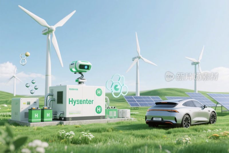 新能源绿色能源科技插画