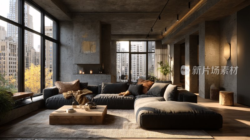 现代风格宽敞舒适客厅室内图