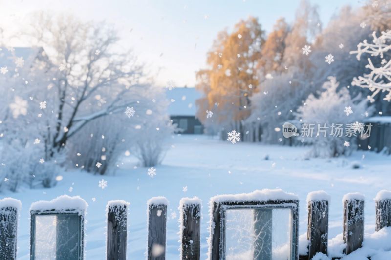 冬日乡村雪景图