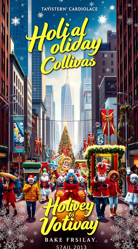 节日游行欢乐与期待