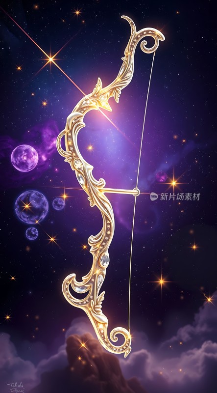 金色弓箭与星空