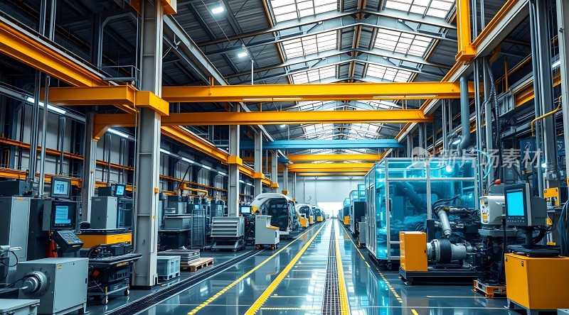现代工厂生产线展现工业自动化与高效生产场景