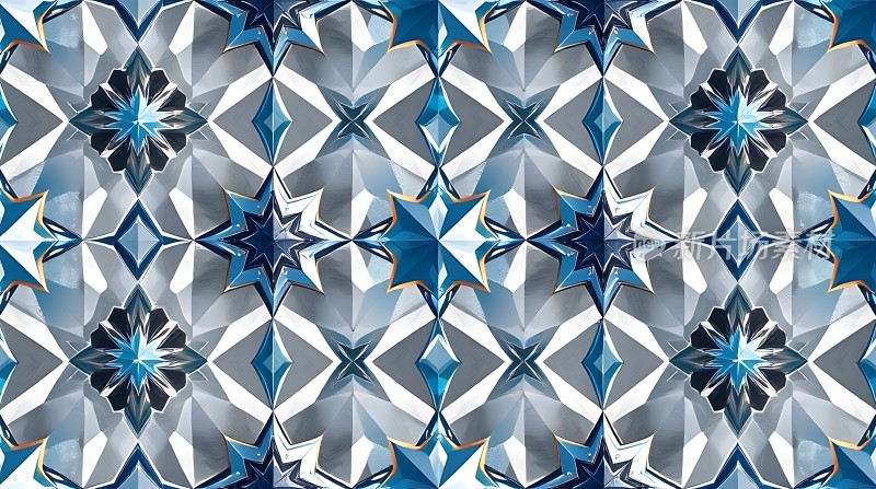 蓝色几何图案