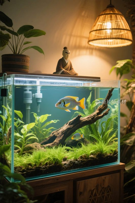 室内鱼缸绿植装饰场景