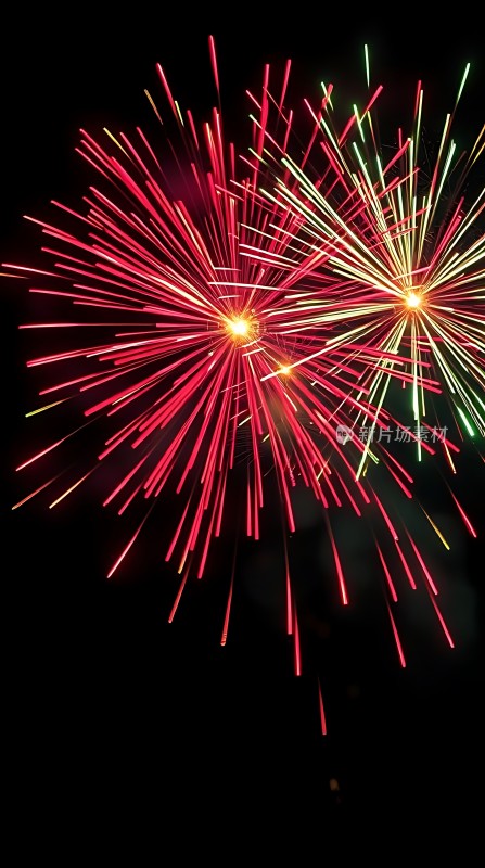 夜空烟花绽放色彩斑斓光芒四射