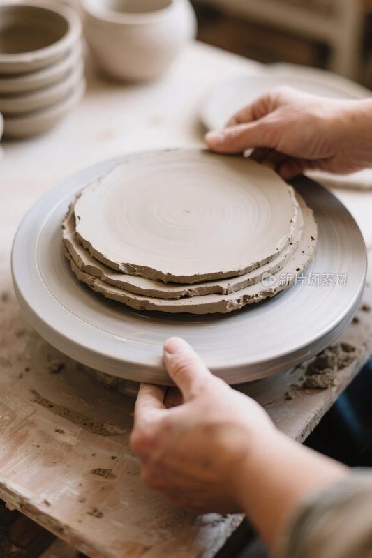 手工陶艺制作场景