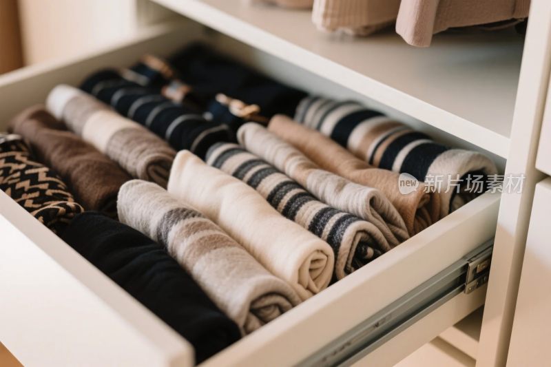 抽屉内衣物整齐展示