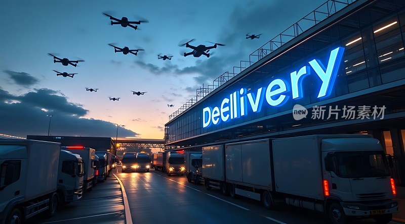 未来物流无人机与卡车协同作业