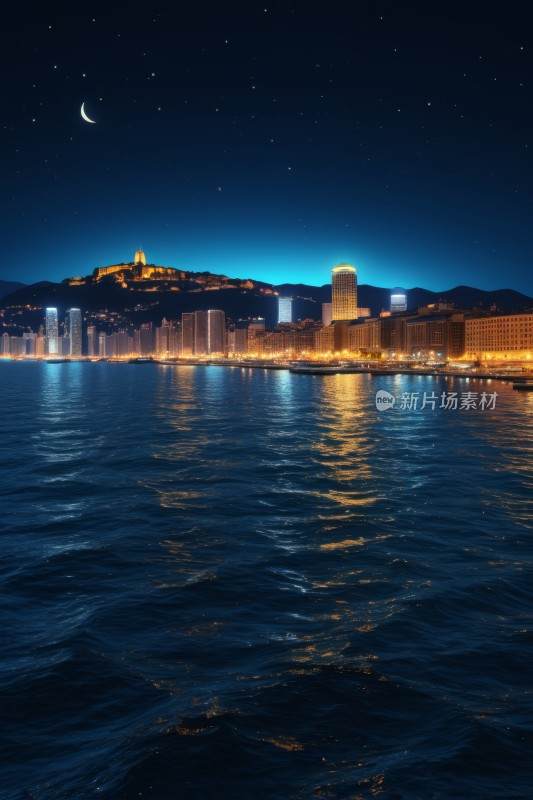 夜景 山的城市高清风景图片