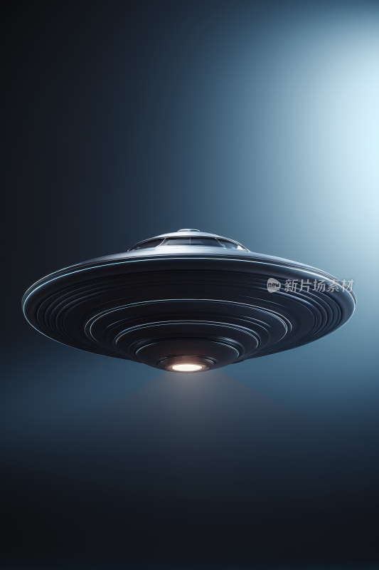 飞碟特写上面有灯高清图片