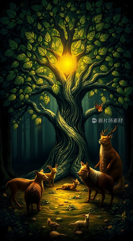 森林之光下的和谐共处