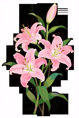 粉色百合花插画 粉色百合花插画