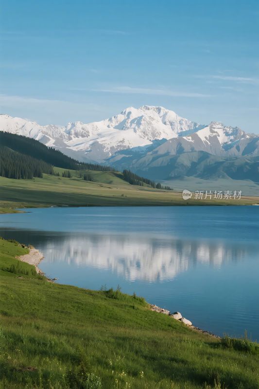 雪山湖泊自然风光