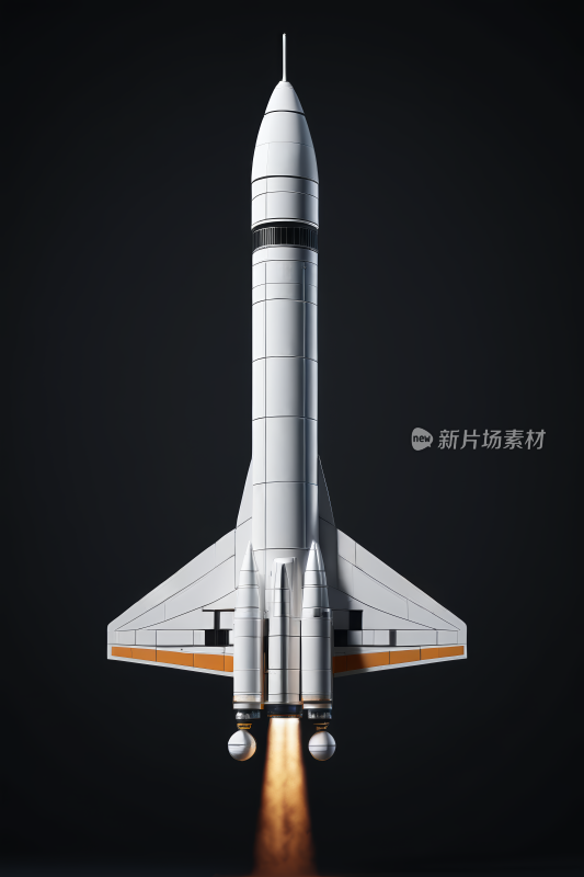 的航天飞机在空中飞行的模型高清图片