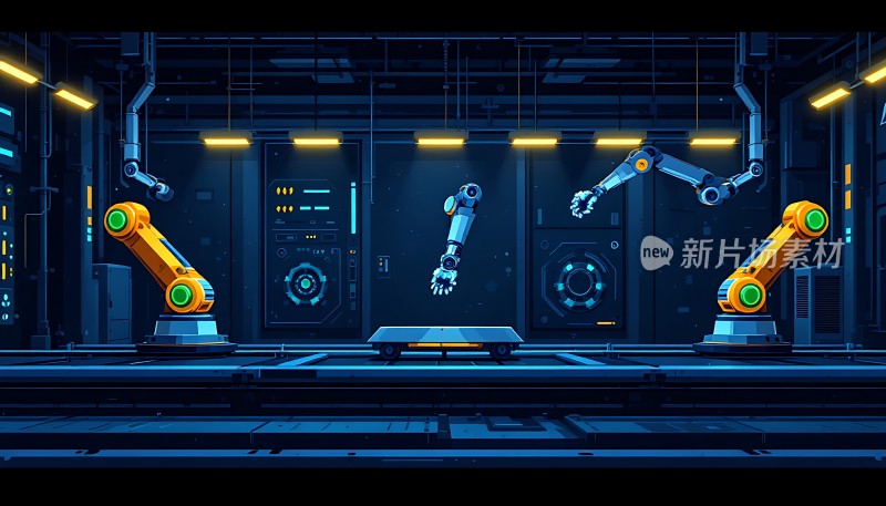 未来工厂智能机械臂协作生产