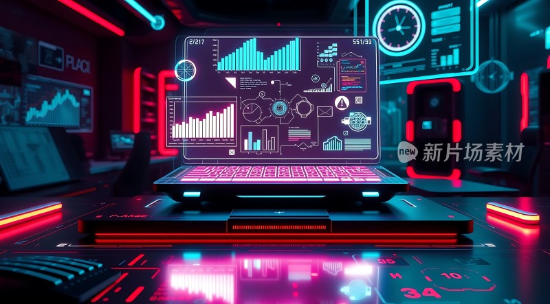 未来科技实验室数据与光效交织