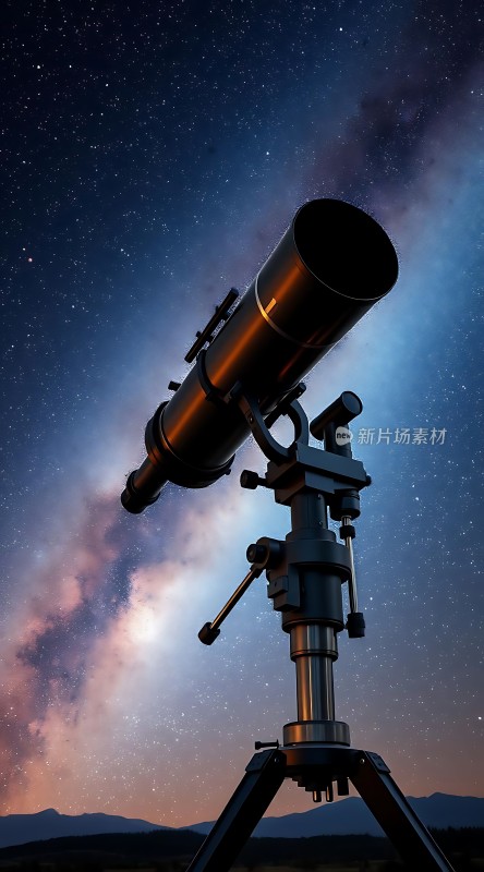 夜空下的望远镜探索宇宙奥秘