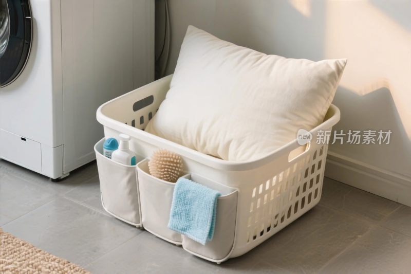 洗衣篮抱枕收纳场景
